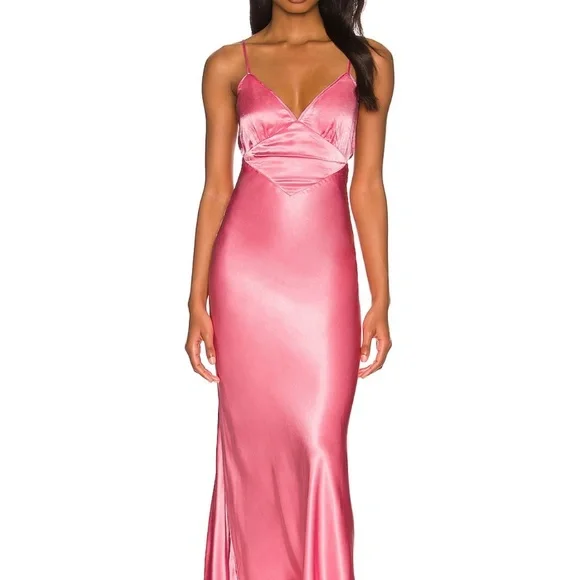 strapless open back dress Red Metallic Halter Gown main image 0